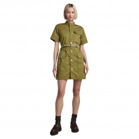 рокля,дамски,поли,и,рокли,g,star,utility,short,sleeve,dress,green