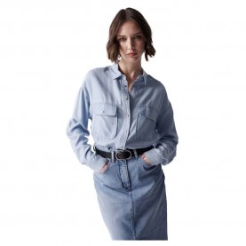 риза,с,дълъг,ръкав,дамски,блузи,дамски,ризи,salsa,jeans,lyocell,long,sleeve,shirt,blue