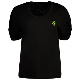 тениска,дамски,тениски,salsa,jeans,mini,logo,short,sleeve,t,shirt,black,(black)