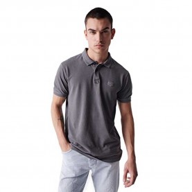 дънки,мъжки,блузи,с,яка,salsa,jeans,premium,washed,short,sleeve,polo,grey