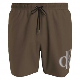 бански,гащета,мъжки,бански,костюми,calvin,klein,km0km00800,swimming,shorts,brown,olive,(brown)