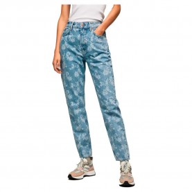 Pepe jeans Violet Floral high waist jeans - Blue (Denim) дамски,панталони,pepe,jeans,violet,floral,high,waist,jeans,blue,(denim)
