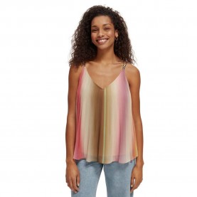 тениска,дамски,тениски,scotch,&,soda,pleated,rainbow,sleeveless,t,shirt,multicolor