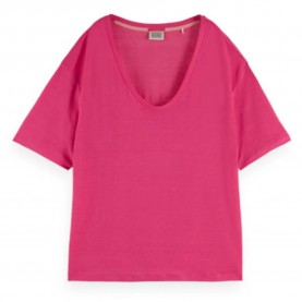 тениска,дамски,тениски,scotch,&,soda,soft,short,sleeve,v,neck,t,shirt,pink,punch,(pink)