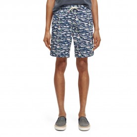 бански,гащета,мъжки,бански,костюми,scotch,&,soda,long,length,printed,swimming,shorts,blue