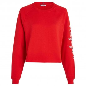блуза,дамски,блузи,tommy,hilfiger,reg,rope,puff,print,sweatshirt,red