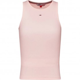 тениска,дамски,тениски,tommy,jeans,essential,rib,sleeveless,t,shirt,pink,(faint,pink)
