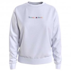 блуза,дамски,блузи,tommy,jeans,regular,color,serif,linear,sweatshirt,white
