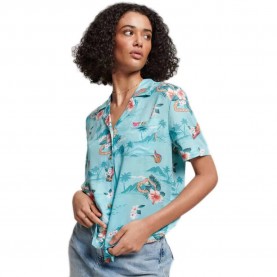 риза,с,къс,ръкав,дамски,блузи,дамски,ризи,superdry,vintage,beach,resort,short,sleeve,shirt,aloha,hawaiian,aqua,(blue)