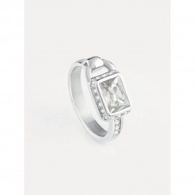 бижутерия,guess,jubr02196jwrh52,shiny,padlock,ring,clear,(silver)