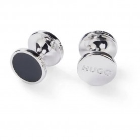 HUGO E Tokeep 10191262 cufflinks - Silver (Black) бижутерия,hugo,e,tokeep,10191262,cufflinks,silver,(black)