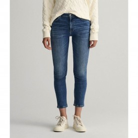 дънки,дамски,панталони,gant,cropped,slim,fit,jeans,blue