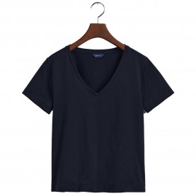 тениска,дамски,тениски,gant,original,short,sleeve,v,neck,t,shirt,black