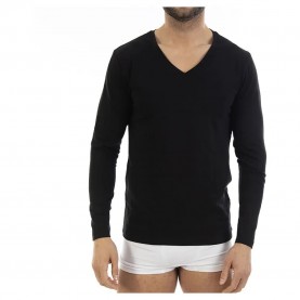 мъжко,бельо,lacotex,short,sleeve,v,neck,base,layer,black,17,(black)