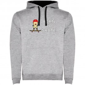 суичър,мъжки,пуловери,kruskis,born,to,skate,two,colour,hoodie,heather,grey,black,(grey)