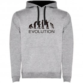 суичър,мъжки,пуловери,kruskis,evolution,by,anglers,two,colour,hoodie,heather,grey,black,(grey)