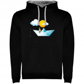суичър,мъжки,пуловери,kruskis,paper,boat,two,colour,hoodie,black,grey,(black)