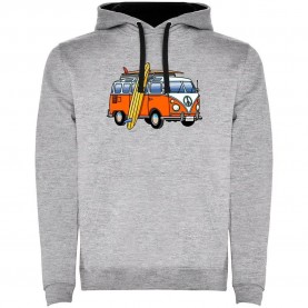 суичър,мъжки,пуловери,kruskis,surf,hippie,van,surf,two,colour,hoodie,heather,grey,black,(grey)