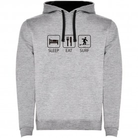 Суичър Kruskis Surf Sleep Eat And Surf Two-Colour hoodie - Grey (Heather Grey / Black) суичър,мъжки,пуловери,kruskis,surf,sleep,eat,and,surf,two,colour,hoodie,grey,(heather,grey,black)
