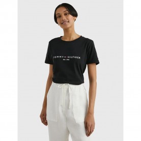 тениска,дамски,тениски,tommy,hilfiger,heritage,regular,short,sleeve,t,shirt,black,(black)