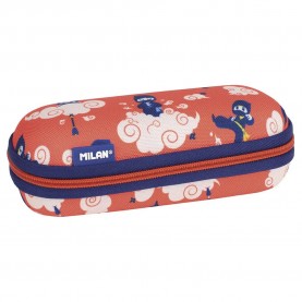 канцеларски,принадлежности,milan,semi,rigid,oval,ninjutsu,special,series,pencil,case,red,(red)