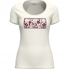 Тениска Pepe jeans Brandi short sleeve T-shirt - White (Mousse) тениска,мъжки,тениски,дамски,тениски,pepe,jeans,brandi,short,sleeve,t,shirt,white,(mousse)