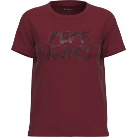 Тениска Pepe jeans Bria short sleeve T-shirt - Red (Burgundy) тениска,дамски,тениски,pepe,jeans,bria,short,sleeve,t,shirt,red,(burgundy)