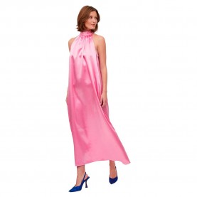рокля,дамски,поли,и,рокли,vila,sittas,halter,sleveless,long,dress,pink