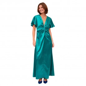 рокля,дамски,поли,и,рокли,vila,sittas,short,sleeve,long,dress,alhambra,(green)