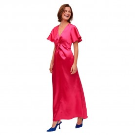 рокля,дамски,поли,и,рокли,vila,sittas,short,sleeve,long,dress,pink,(pink,yarrow)