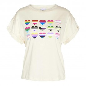 тениска,дамски,тениски,noisy,may,gaby,short,sleeve,t,shirt,beige,(pearled,ivory,print,heart)