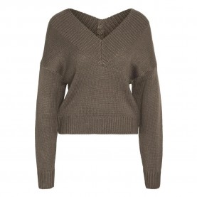 блуза,дамски,пуловери,дамски,плетени,дрехи,noisy,may,sanny,v,neck,sweater,crocodile,(brown)