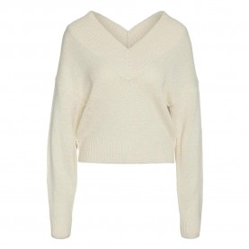 блуза,дамски,пуловери,дамски,плетени,дрехи,noisy,may,sanny,v,neck,sweater,beige,(eggnog)