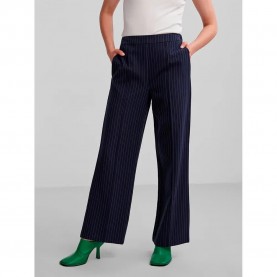 панталони,дамски,панталони,pieces,bossy,wide,leg,fit,high,waist,pants,sky,captain,aop,pinstripe,(blue)