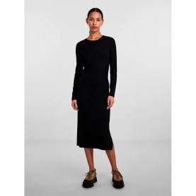 рокля,дамски,поли,и,рокли,pieces,kylie,midi,long,sleeve,dress,black,(black)