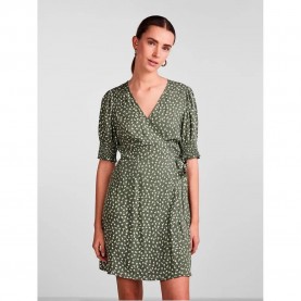 рокля,дамски,поли,и,рокли,pieces,tala,2,4,wrap,short,sleeve,dress,laurel,wreath,aop,small,flower,(green)