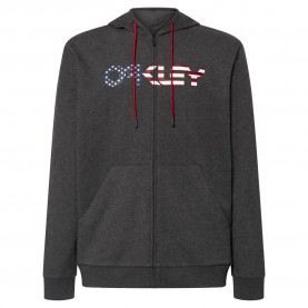 блуза,мъжки,пуловери,oakley,teddy,hoddie,full,zip,sweatshirt,dk,grey,hthr,american,flag,(grey)