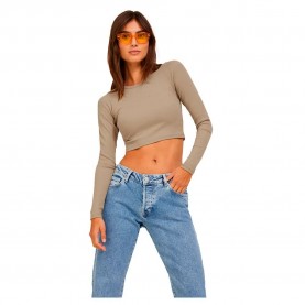 фланелка,с,дълъг,ръкав,дамски,топове,jack,&,jones,feline,rib,long,sleeve,top,incense,(green)