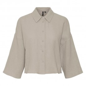 дамски,блузи,дамски,ризи,vero,moda,natali,crop,3,4,sleeve,shirt,beige,(silver,lining)