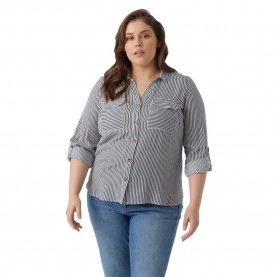 риза,с,дълъг,ръкав,дамски,блузи,дамски,ризи,vero,moda,curve,bumpy,new,long,sleeve,shirt,snow,white,stripes,india,ink,(grey)