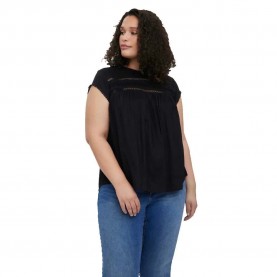 дамски,блузи,дамски,ризи,vero,moda,curve,debbie,pleat,short,sleeve,blouse,black,(black)