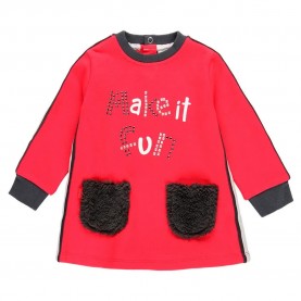рокля,детски,поли,и,рокли,boboli,fuppel,with,hair,pockets,dress,red,(ruby)