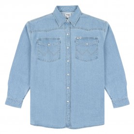 риза,с,дълъг,ръкав,дамски,блузи,дамски,ризи,wrangler,jumbo,long,sleeve,shirt,blue