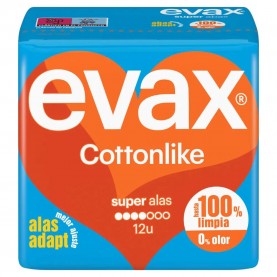 хигиена,тяло,evax,cottonlike,super,wings,compresses,12,units,clear,(multicolor)