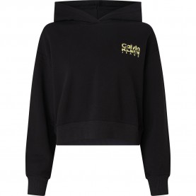 суичър,дамски,блузи,calvin,klein,jeans,colorful,artwork,cropped,hoodie,black