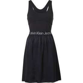 дънки,дамски,поли,и,рокли,calvin,klein,jeans,racerback,logo,sleeveless,dress,black