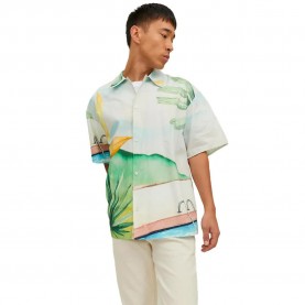 риза,с,къс,ръкав,мъжки,ризи,jack,&,jones,landscape,short,sleeve,shirt,yellow,blue,(sky,blue)