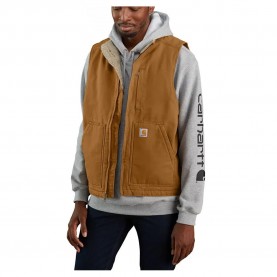 потник,мъжки,потници,carhartt,washed,duck,lined,mock,neck,vest,brown