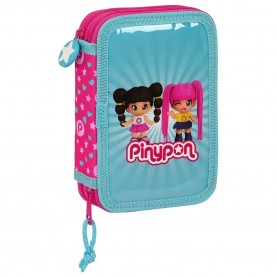 канцеларски,принадлежности,safta,pinypon,double,filled,28,pieces,pencil,case,blue,(multicolor)