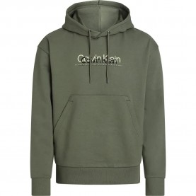 суичър,мъжки,пуловери,calvin,klein,double,flock,logo,hoodie,thyme,(green)